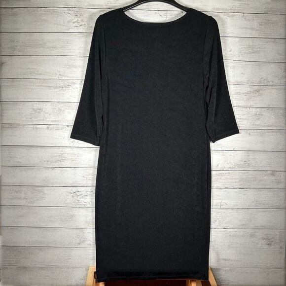 Chico’s Traveler’s Classic Midi Cocktail Business Black Dress 2 L 12-14 NWT $99 - Picture 3 of 8